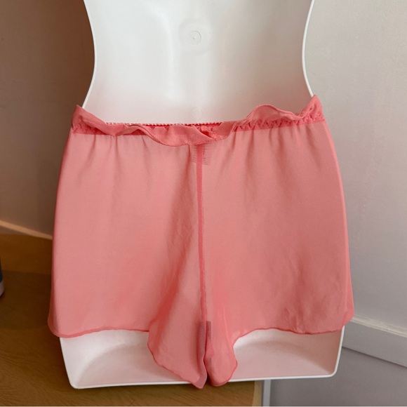 Pink Sheer Ruffle Shorts - Picture 2 of 3